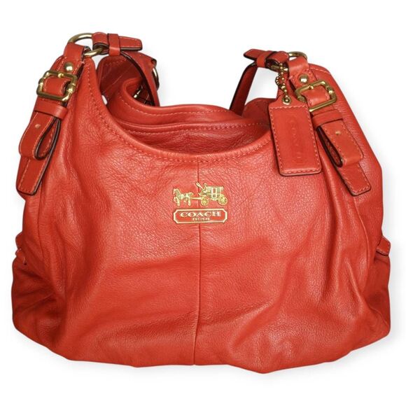 COACH VINTAGE PERSIMMON MADISON MAGGIE HOBO SHOULDER BAG & DUST BAG  EUC - Picture 2 of 12